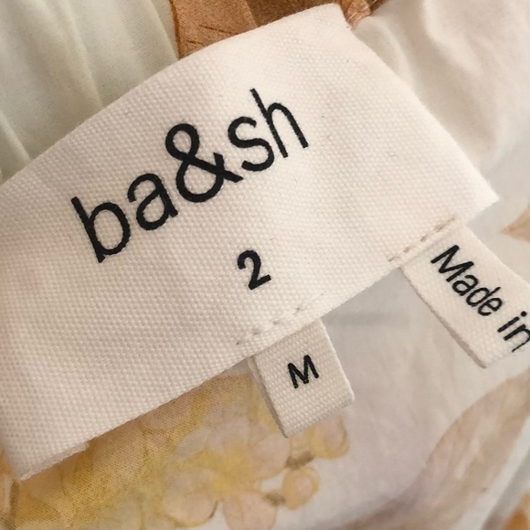 Ba&sh Nabi Floral Print Dress Off the Shoulder Yellow - Picture 8 of 11